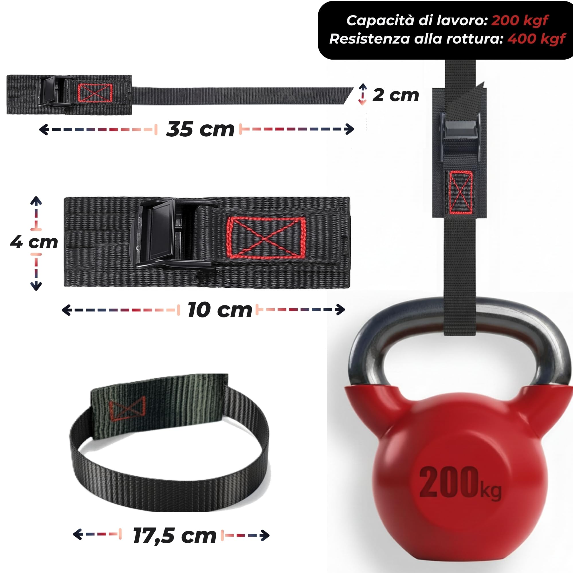 Cinghie per Portabici - Cinghie di Fissaggio Corte con Protezione per Porta Bici da Muro e Portapacchi Auto, Tetto e Posteriore - Set 4 Cinghiette di Fissaggio da 35 cm