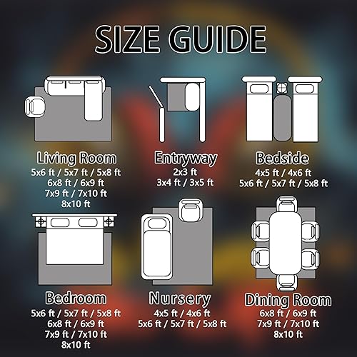 Miniatura 7 de Music Rugs for Bedroom - 3x4 Rug - Music Home Decor & Room Decor - Musical Headphone Area Rug - Graffiti Art Black Retro Rugs for Entryway - Kids