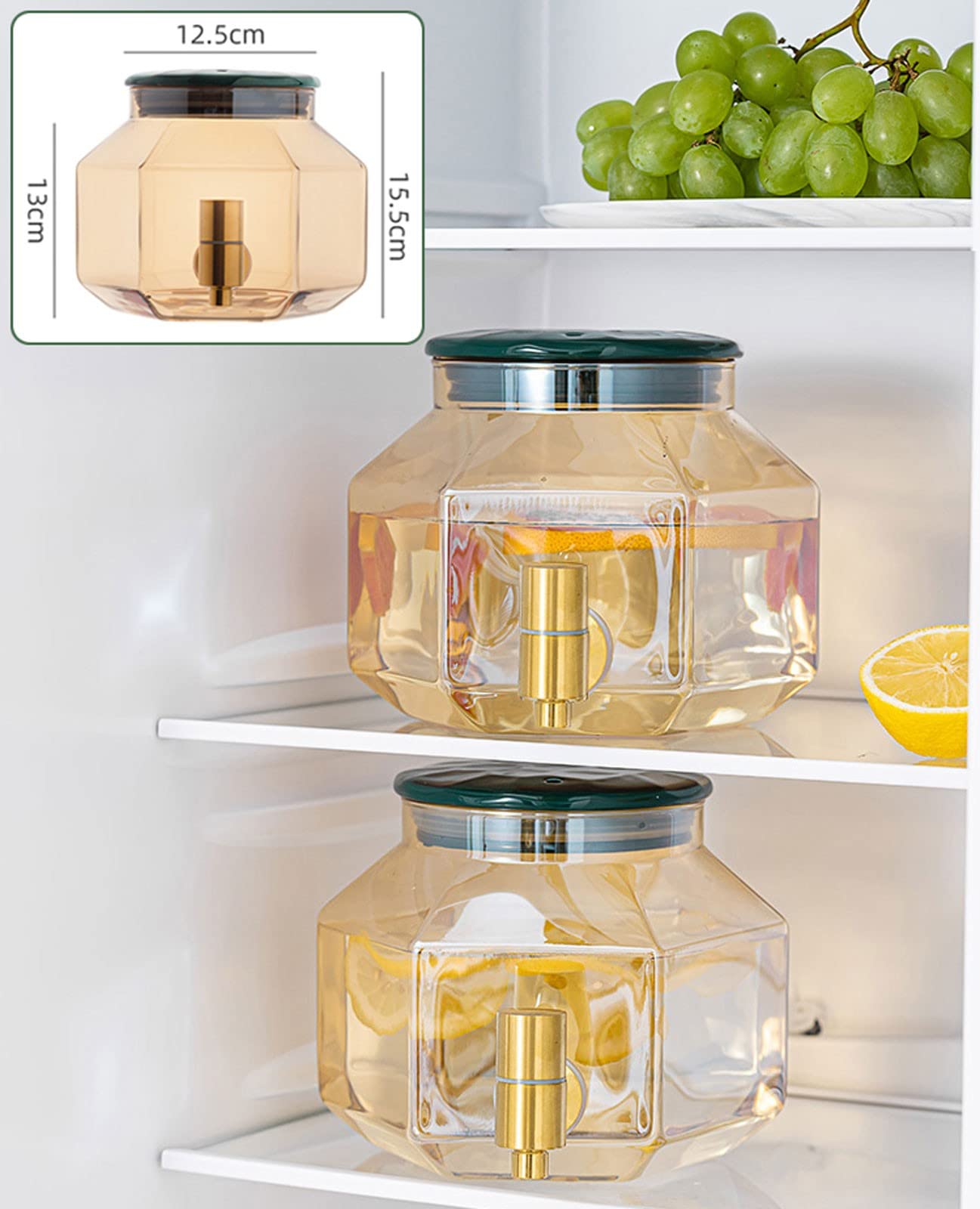 Szklany dozownik napojów z czopem, 2,5 l, idealny do soku, lemoniady, dziurkowania i piwa, łatwy do czyszczenia, zakres temperatur: od -20°C do 150℃