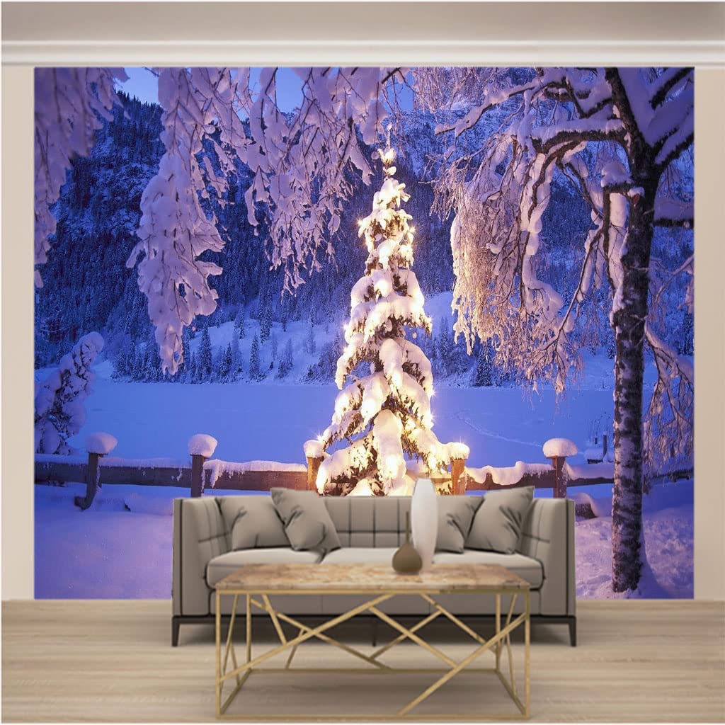 wallpaper 3d for living room wall Purple Snow Scene W385 X H268 CM Wallpaper Wall Tv Sofa Theme Hotel Corridor Background Wall Painting Home Decor