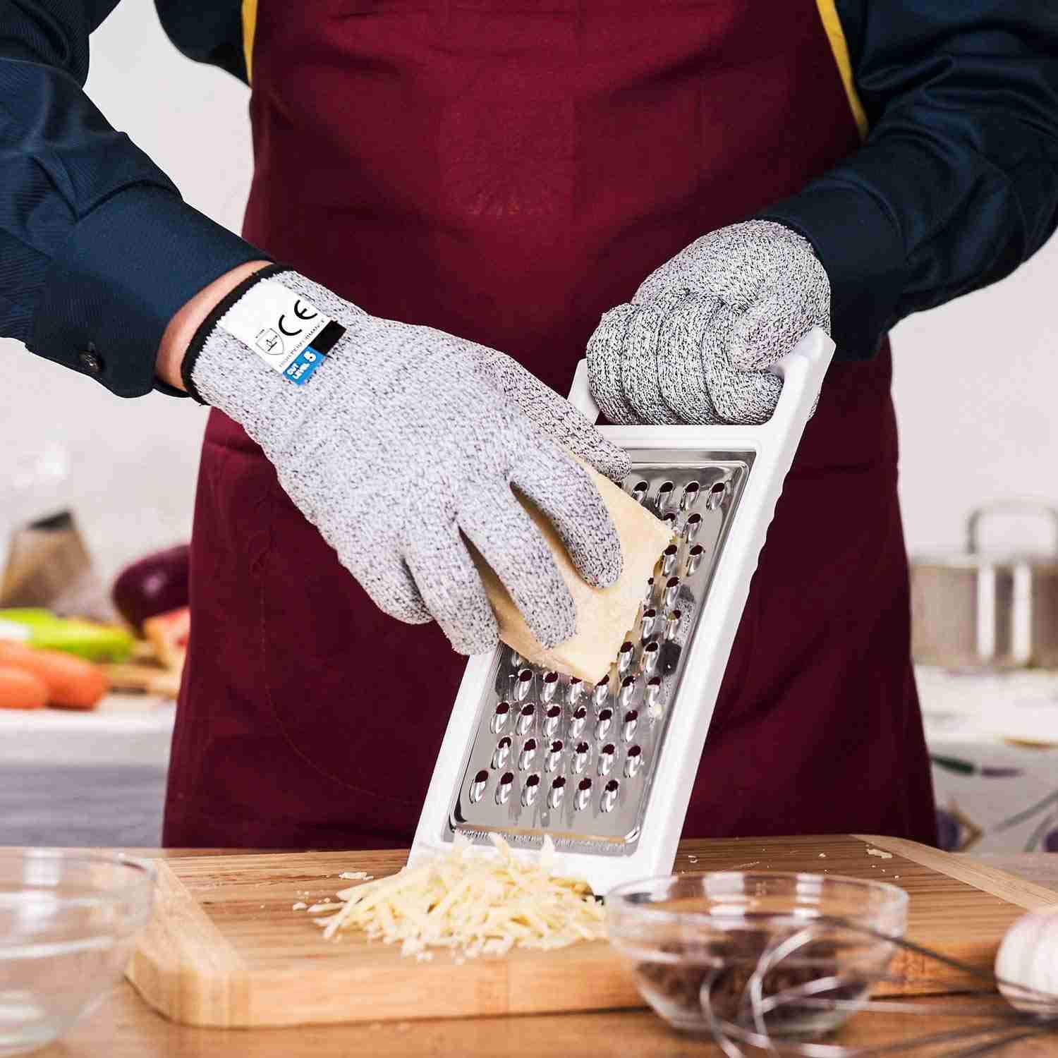 1 Set Mit 5 Schnittfesten Drahthandschuhe Küche Holzbearbeitungs Glas Schnittfeste, Stabfeste Handschuhe M Baumarkt