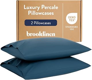 Sateen Pillowcase Set Hotel-Quality Luxury - Standard, Abyss | Set of 2 silky 100% cotton sateen pillowcases with a smooth, breathable finish; envelope closure keeps pillows tucked.