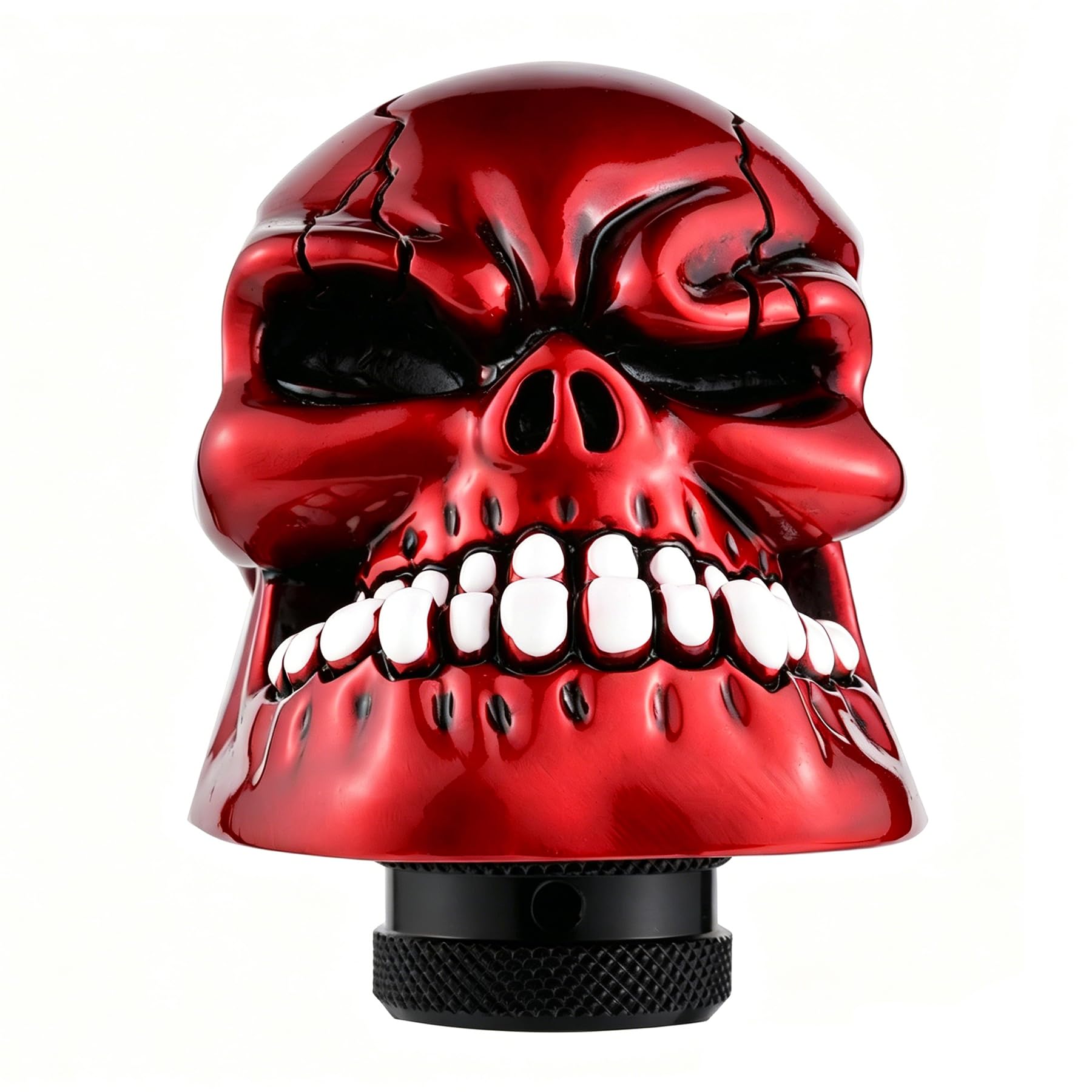 Padaodao Red Skull Shift Knob With Big Teeth – Gear Stick Shifter Grip Handle For Most Manual Automatic Vehicles (Red)
