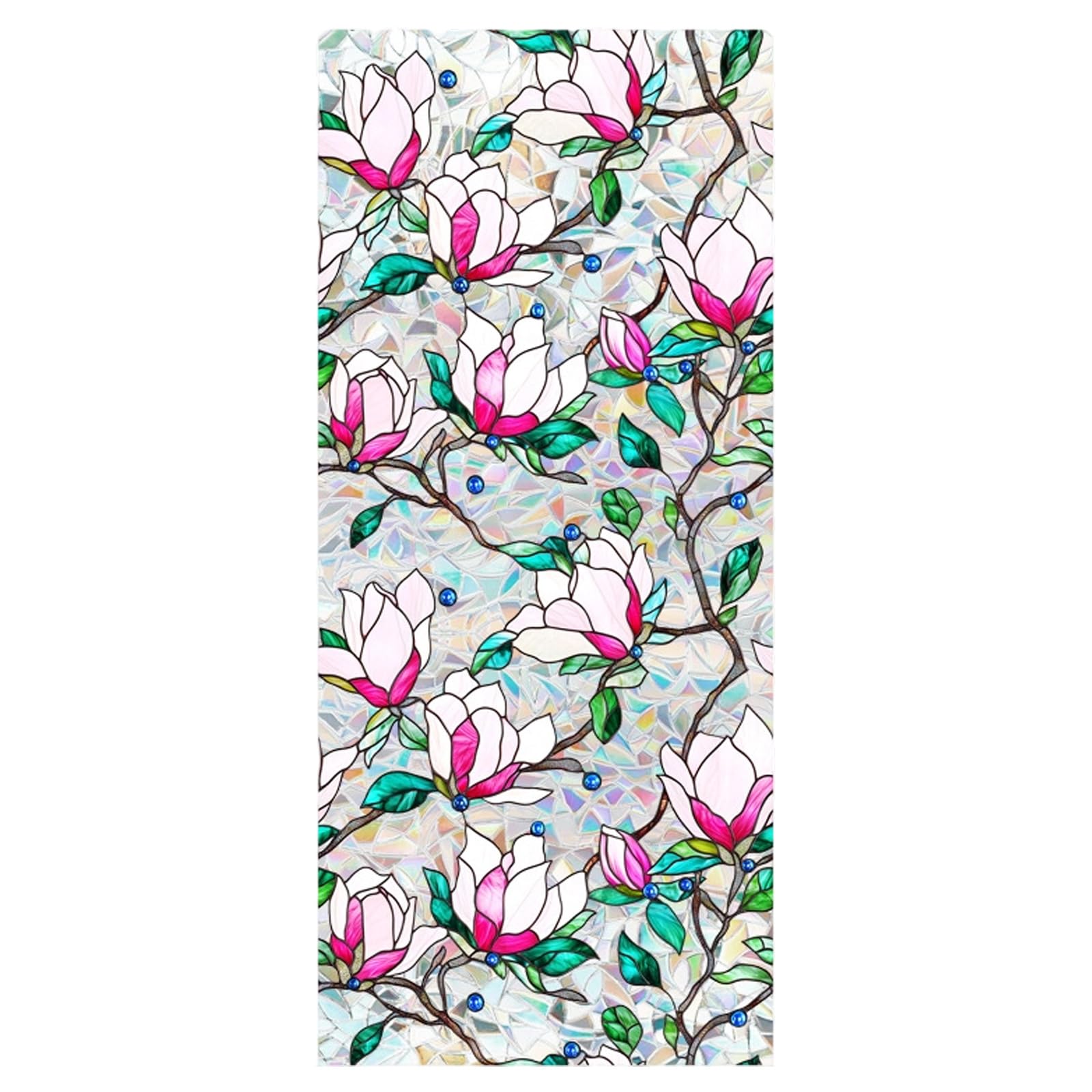 Hsyzygian Removable Floral Embossing Statics Window Film Statics Cling Decorative Glass Sticker for Window Door Denial Epoxy Transfers