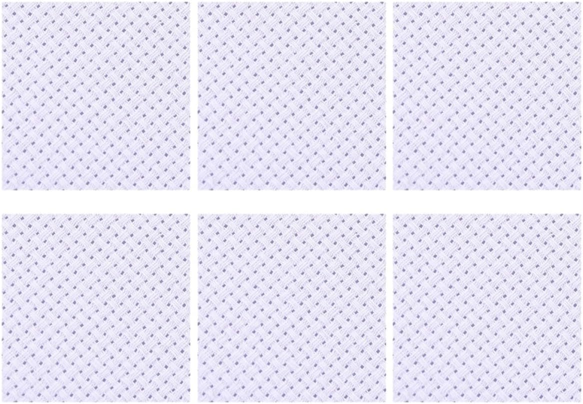 6Pcs Cross-Stitch Cloth Evenweave Fabric for Embroidery DIY Needlework Craft, Includes 4Pcs 30X30Cm and 2Pcs 50X50Cm Pieces, Plain Cotton Material for Handmade Sewing and Cross