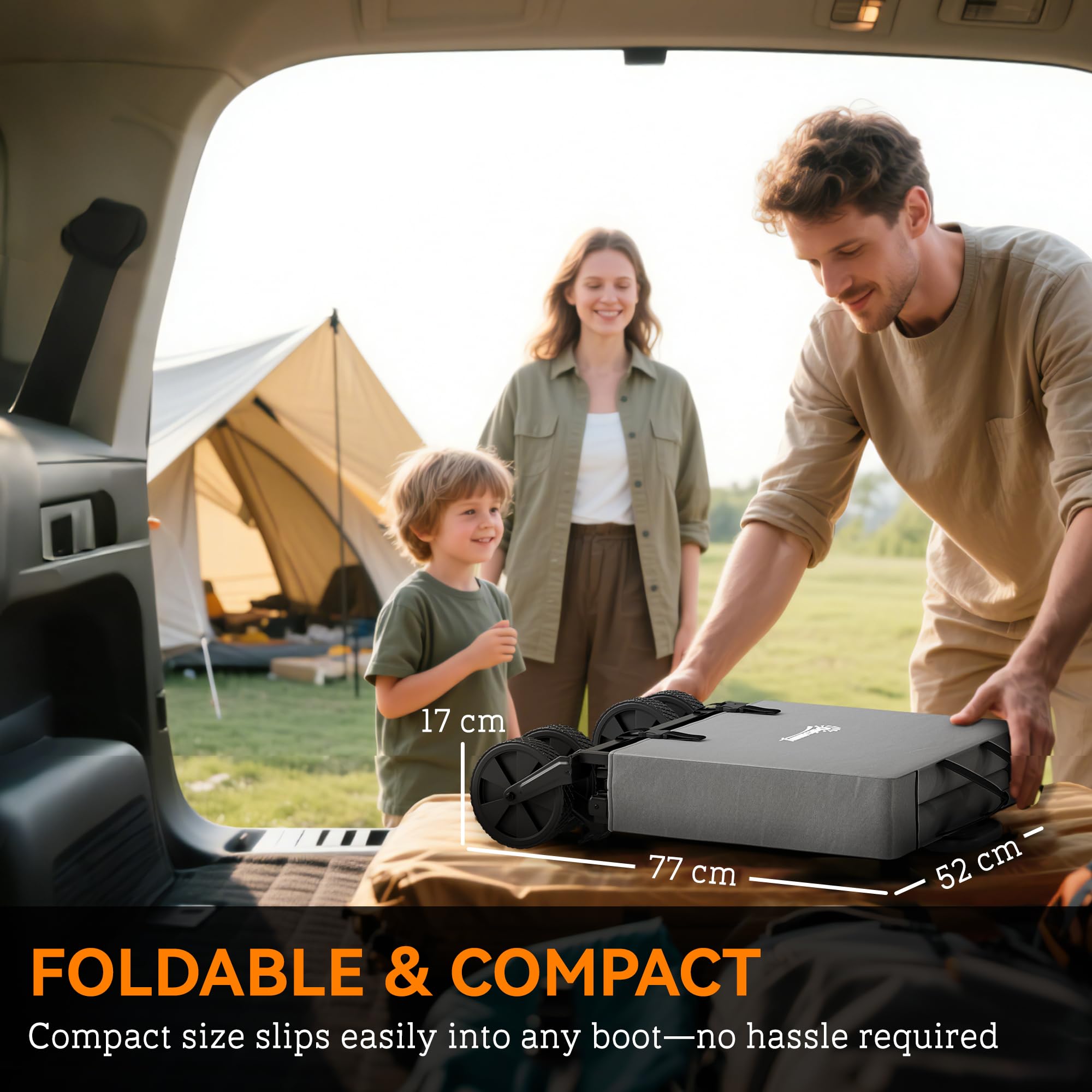 Outsunny Chariot de Camping Pliable à roulettes avec poignée réglable, Portable pour extérieur, Jardin, Shopping, pêche, 90 l, Gris foncé
