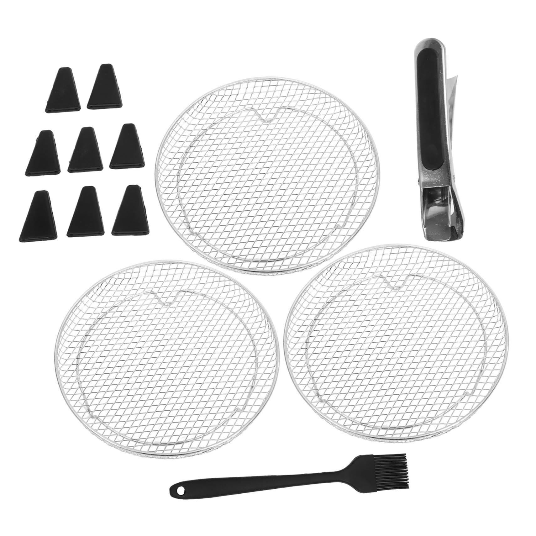 Uonlytech 13pezzi Acciaio Inox per Friggitrice ad Aria Impilabili per Massimizzare Spazio di Cottura di Accessori per Cucinare Piatti Contemporaneamente
