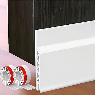 GOKINDOR Door Draft Stopper 2 Pack, Door Bottom Seal Dust and Noise Insulation Weather Stripping Draft Guard Insulator Door Sweep for Exterior & Interior Doors 2" W x 39" L White