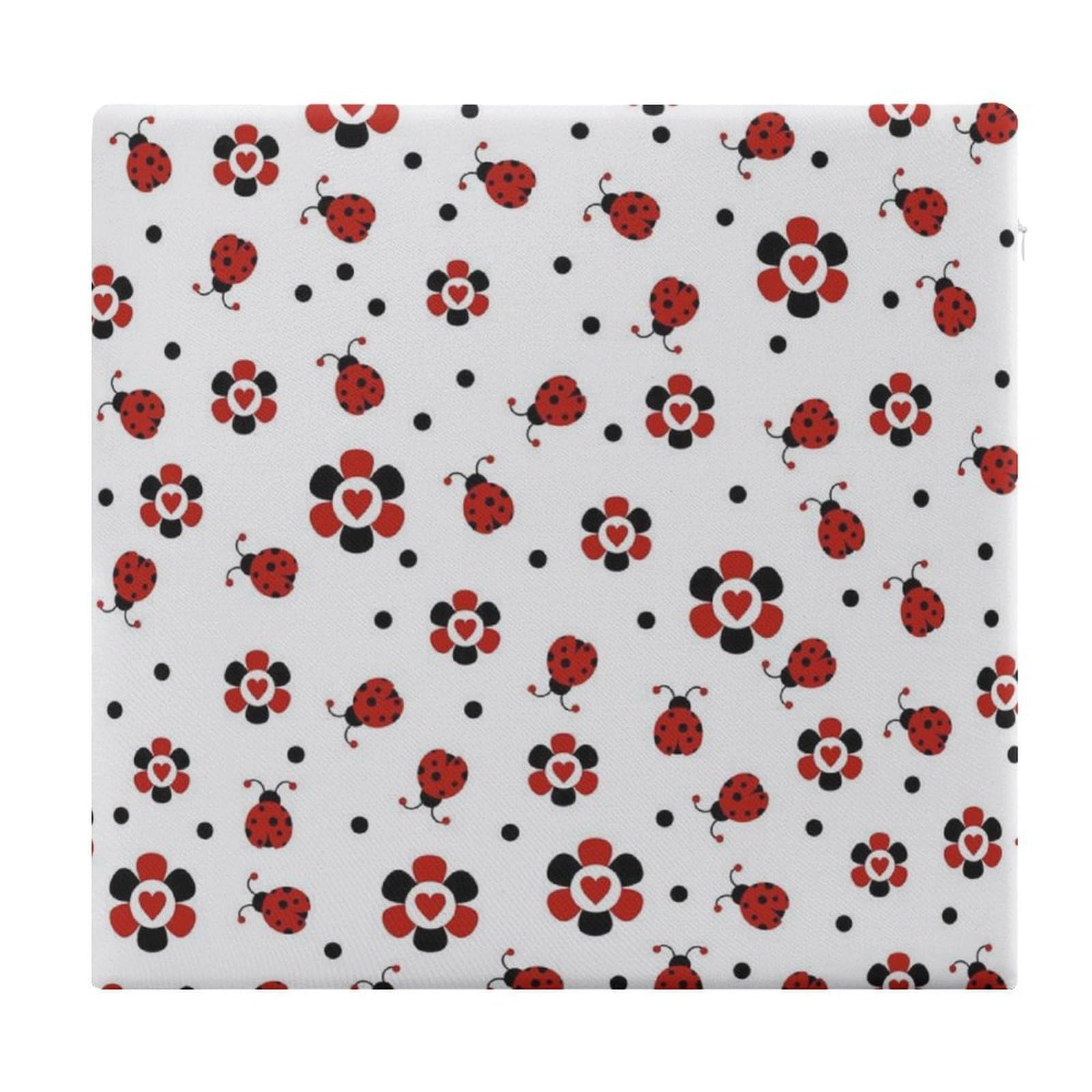 JZemdybill Chair Pad, Funny Ladybug Seat Pad, Square Chair Cushion for Yoga Living Room Balcony