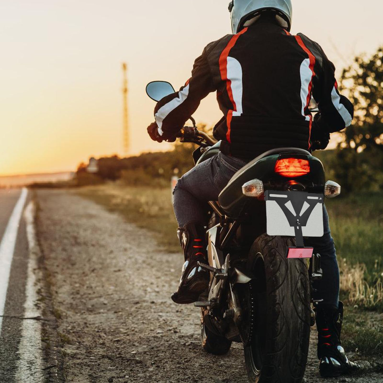 Porta targa moto: Porta targa universale regolabile, supporto per licenza con luce di riconoscimento per la maggior parte dei modelli di moto più diffusi