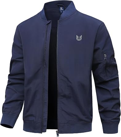 NORTHYARD Mens Bomber Jacket Lightweight Casual Windbreaker Zip Up Fashion Windproof Coat Spring Fall