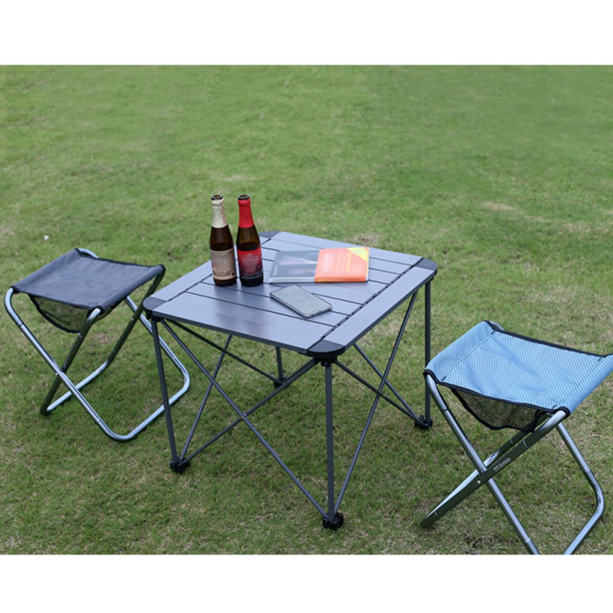 PRETYZOOM Sgabello Pieghevole Portatile Sedia Compatta e Facile da Trasportare in Lega di Alluminio per Campeggio e Escursionismo per Attività Outdoor e Riunioni Sportive