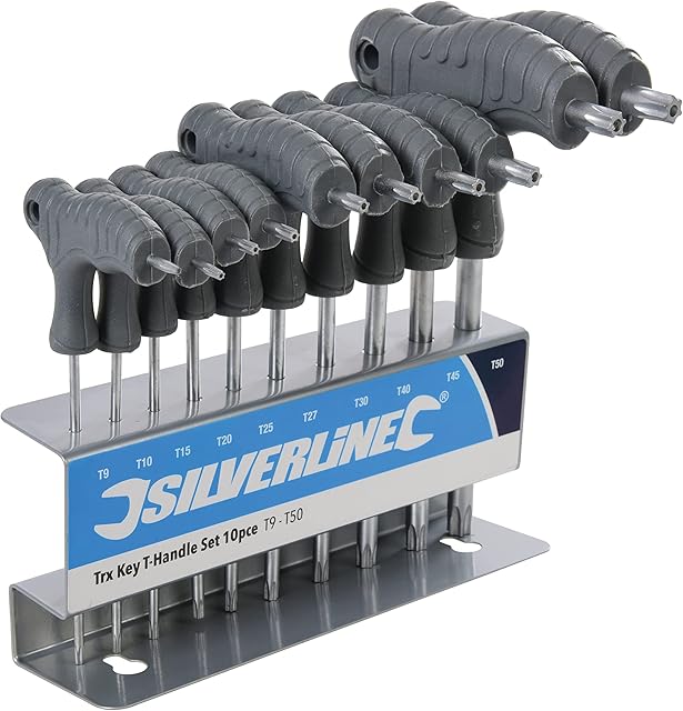 Silverline 328015 Trx Key T-Handle Set 10pce T9 - T50