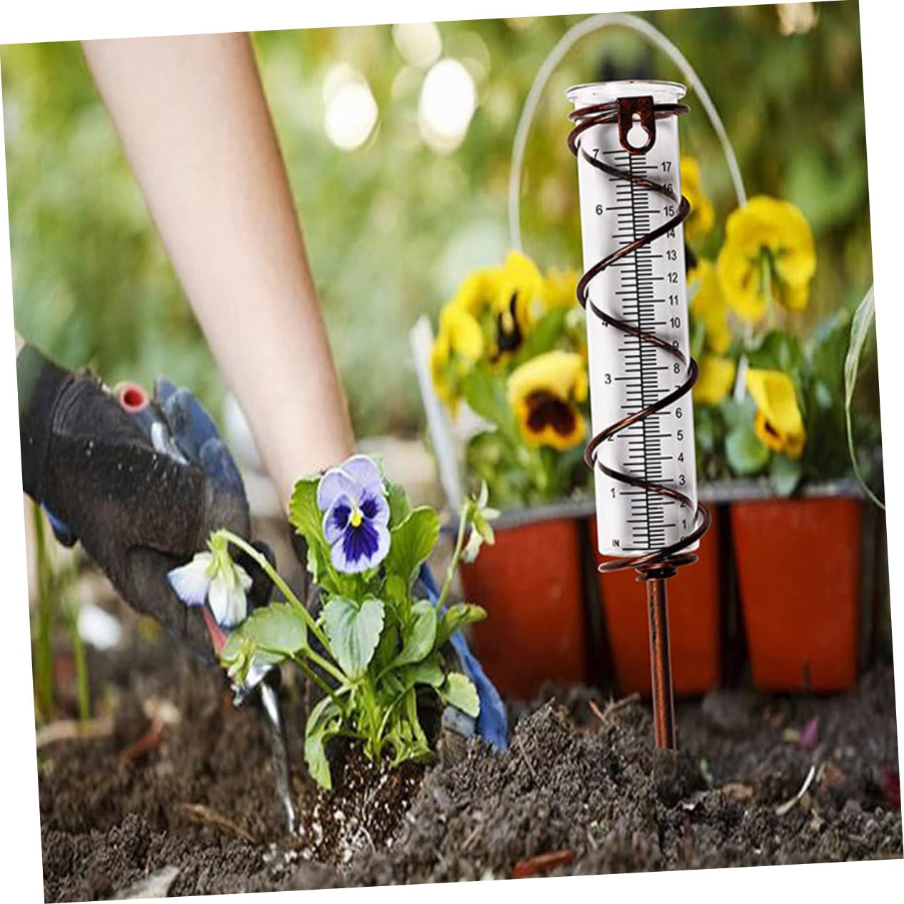INOOMP 8stücke Regenmesser Mit Transparente Niederschlagsmessröhre Für Garten Und Regenmesswerkzeug Für Präzise Messungen Im Freien