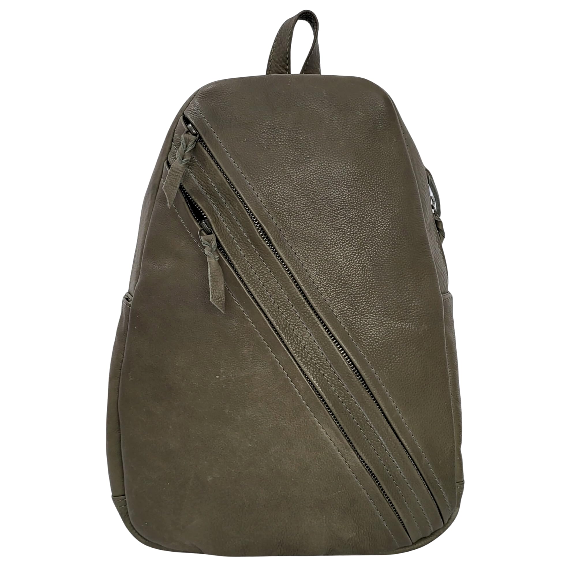 irnado Premium Full Grain Leather Casual Backpack For 13 Inch Laptop Office College Travel Gift For Men Women | Water Resistant Adjustable Shoulder Strap (Olive) (B096QH8GH7) Amazon Price History, Amazon Price Tracker