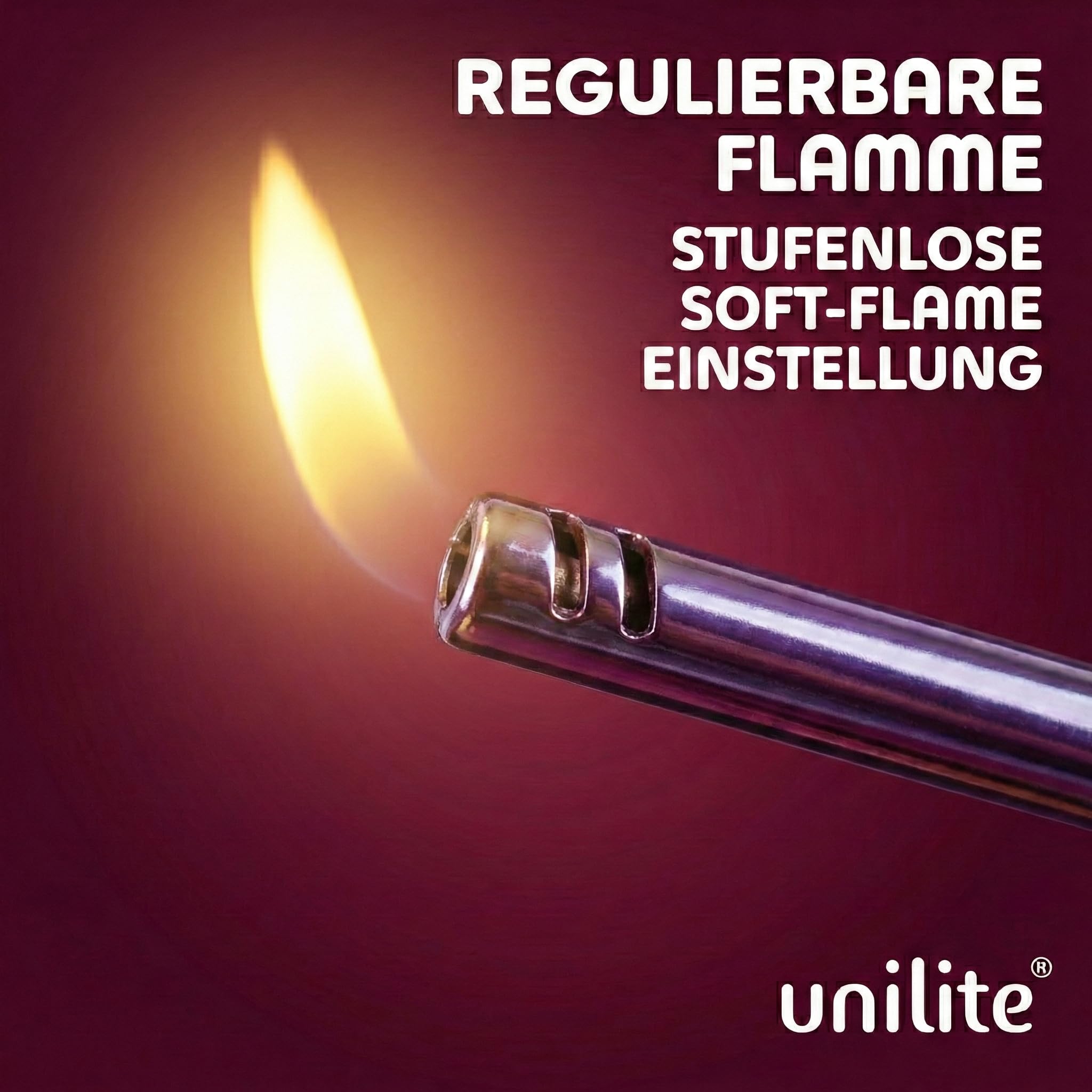 UNILITE 4 x Stabfeuerzeug mit Soft Flame – langes Feuerzeug mit Stab 27,6 cm lang – Elektronik Feuerzeuge – 4 Stück im Set schwarz weiß blau rot – Elekt-rofeuerzeuge mit Gas befüllt & nachfüllbar