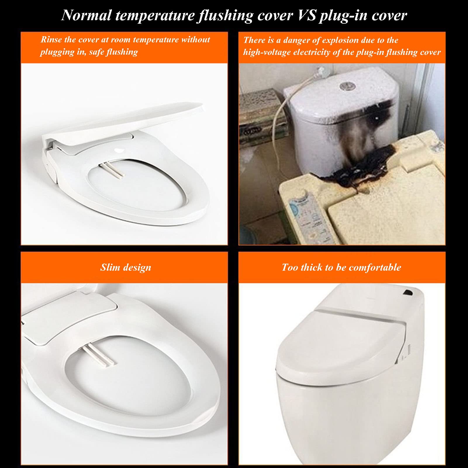 Ovaler Toilettensitz aus Kunststoff, verstellbar, leicht, langlebig, tragbar, benutzerfreundlich, kompakt, griffig, fest, Stoßstangen, langsam