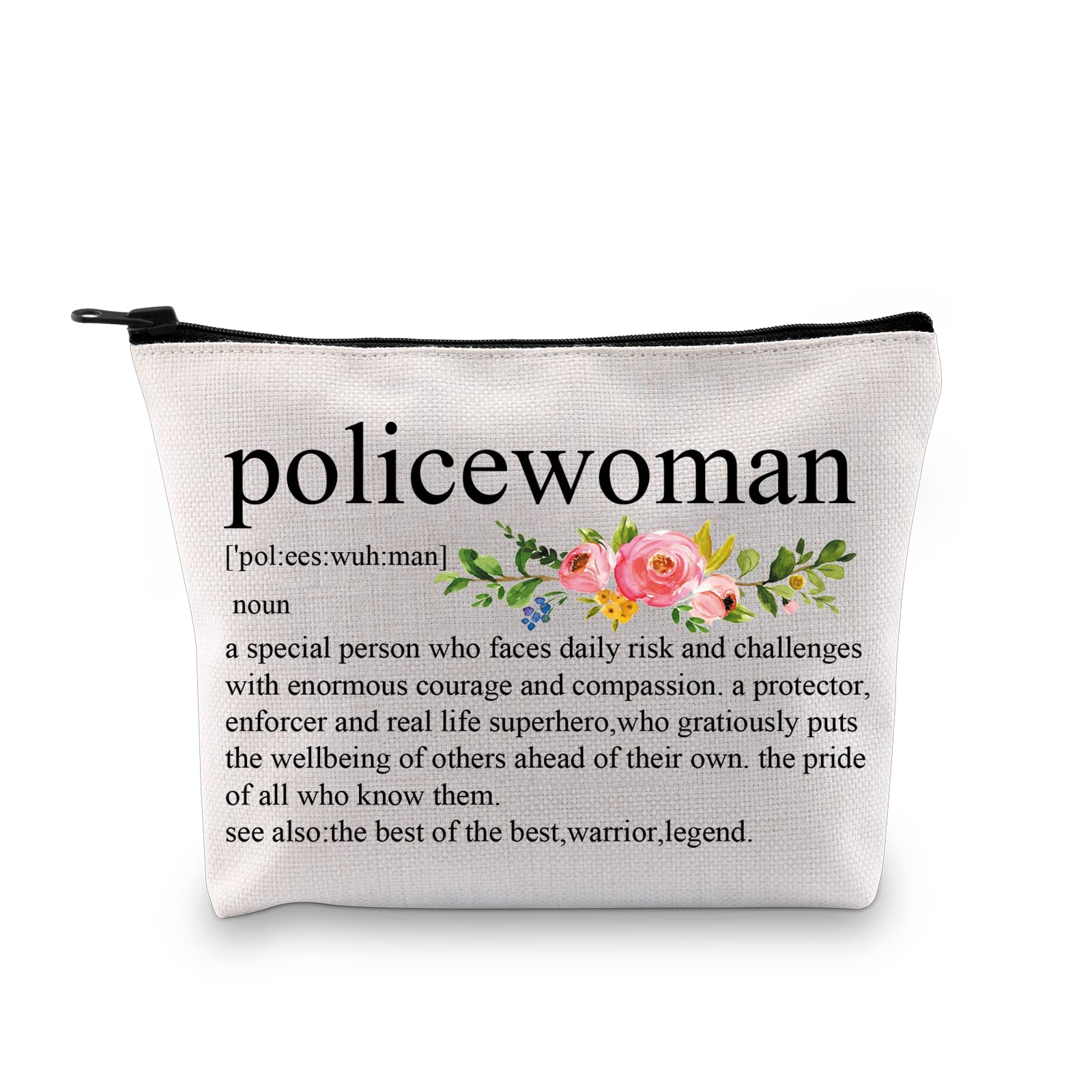 GJTIM Policewoman Definition Makeup Bag Gift Police Officer Gift Police Academy Graduation Gift Police Sergeant Gift Police Gear Bag (Policewoman