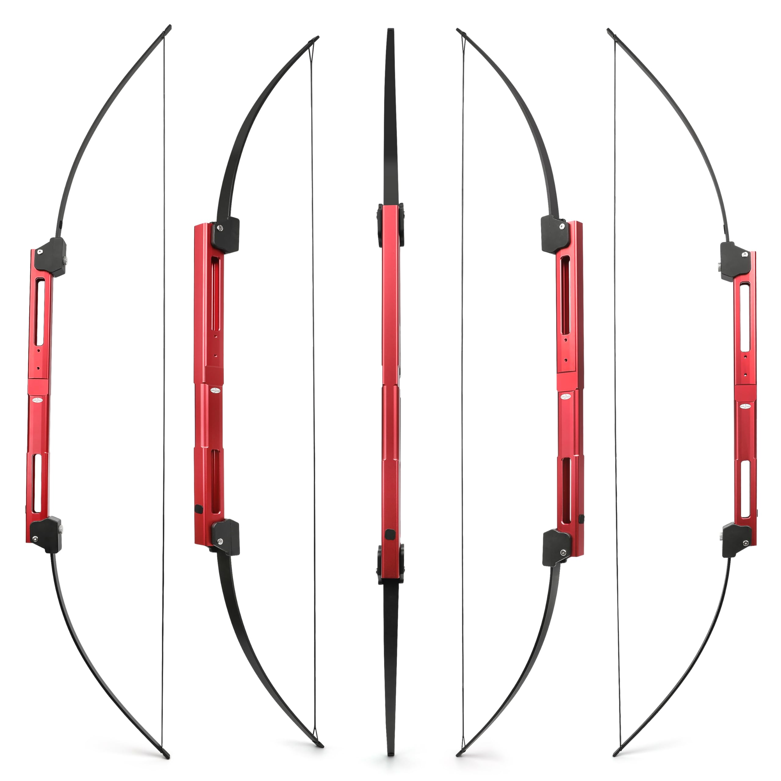 AMEYXGS 55-Inch Folding Recurve Bow and Arrow Set, Aluminum Alloy Riser, Fiberglass Limbs, 35 lb Draw Weight, Left and Right Hand (red Set)