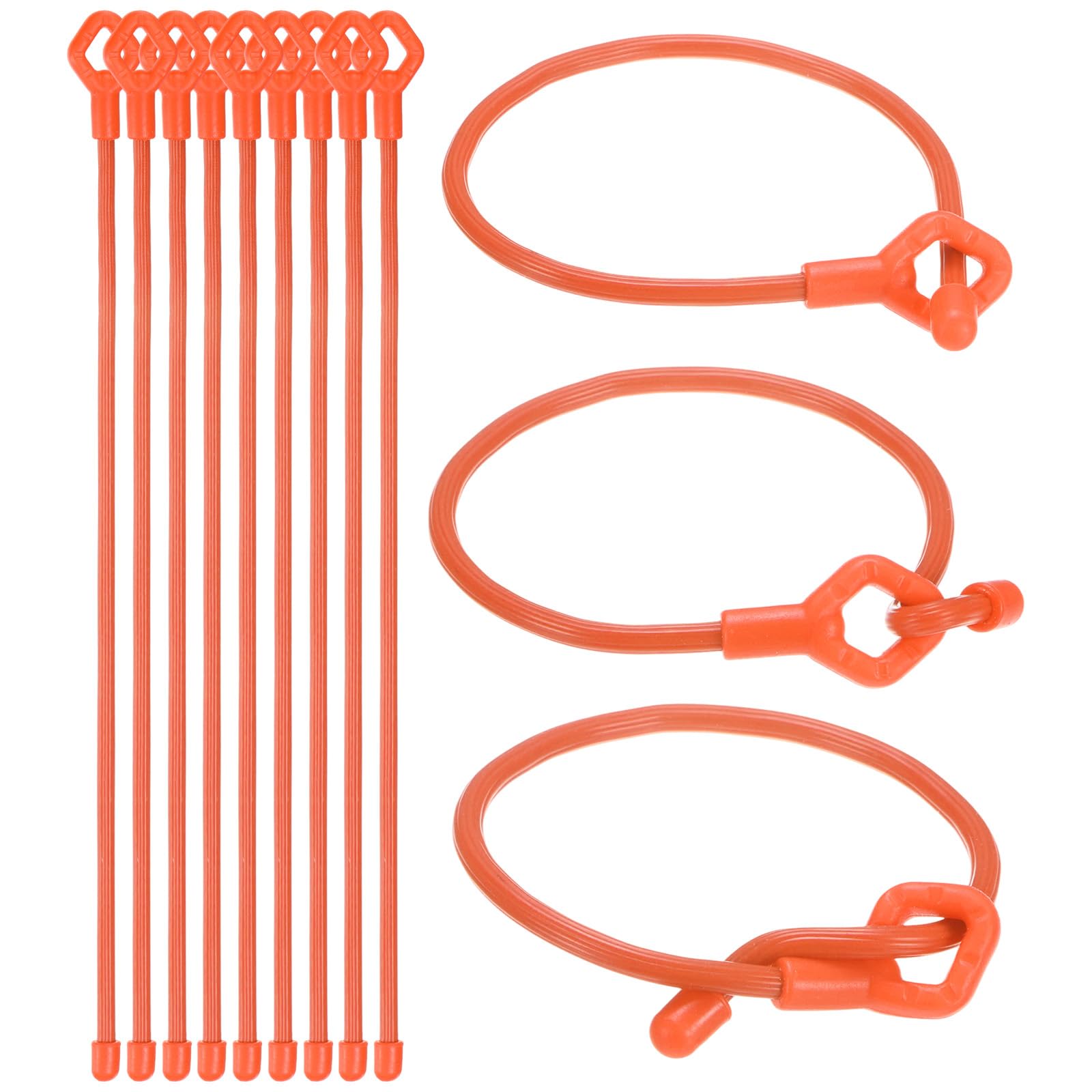 M METERXITY 12-Pack Adjustable Plant Ties, 12inch/30.48cm Silicone Flexible Multi-Function Sturdy Garden Twist Tie for Plant Support/Tree/Shrub/Vine, Reusable Support Twine [Orange]