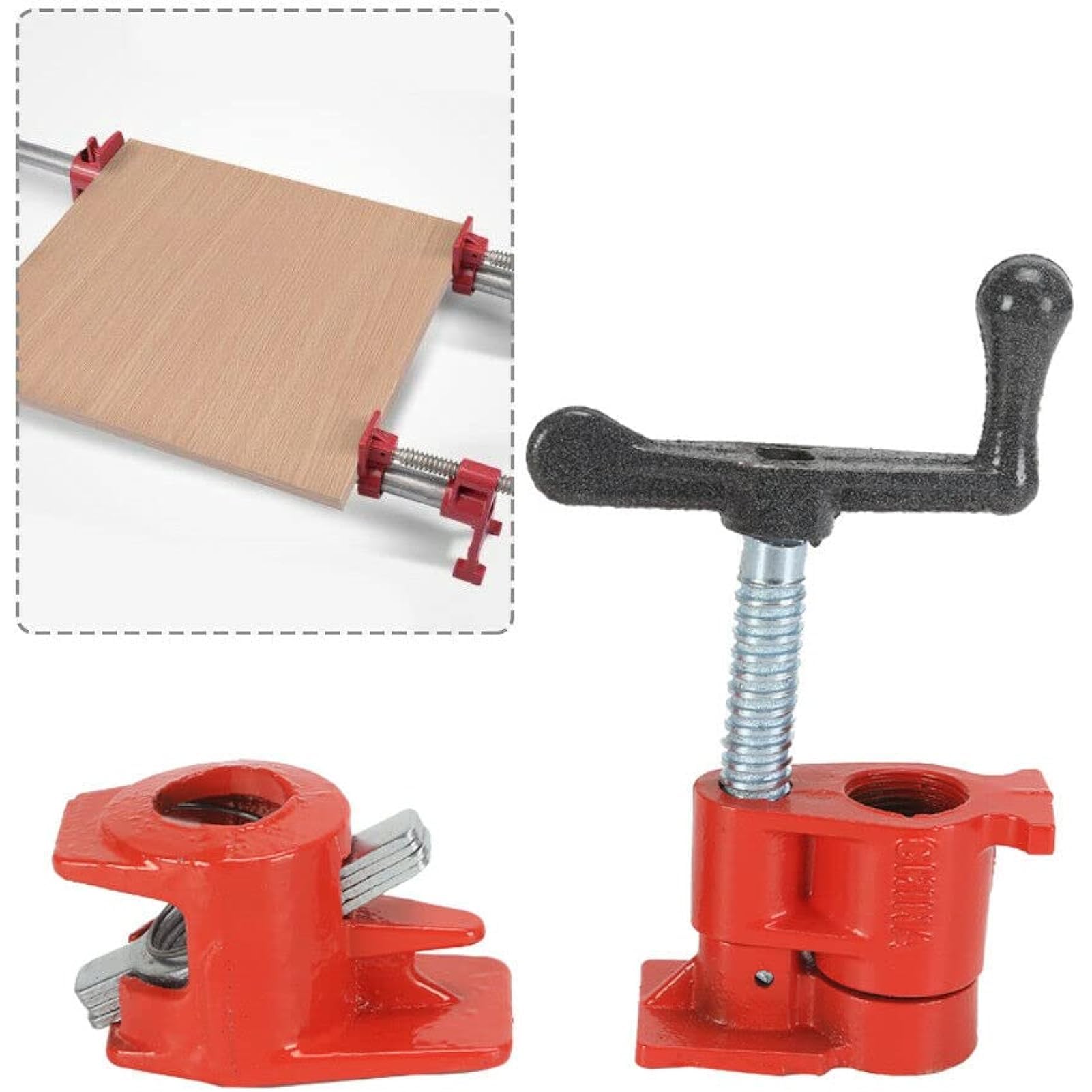 Trintion 8 Stück Rohrschraubzwinge 3/4 Zoll Rohr Schraubzwingen Set Schnellspanner Metallklammer Rohrklemmen Rohrzwingen Rohrschelle Schraubstock für Holzbearbeitung
