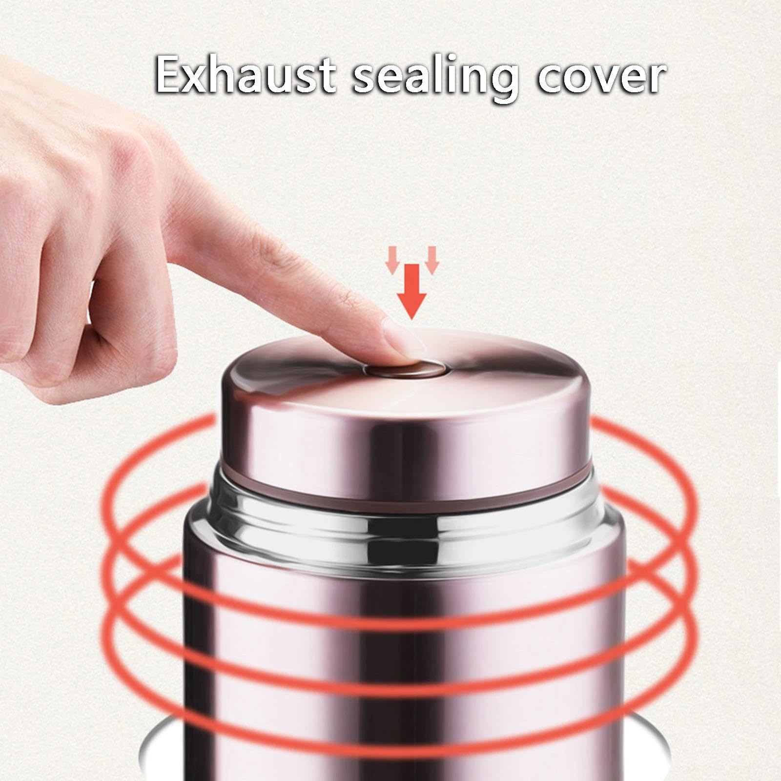 Thermobehälter Essen aus Edelstahl mit Besteck & Thermotasche(Rot,1000ML)