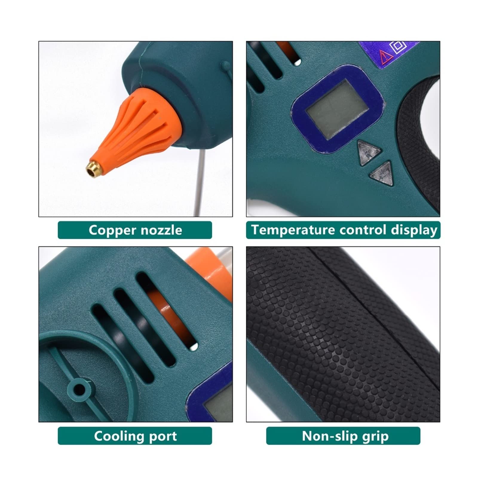 Pistolet Do Klejenia Na Gorąco 500W O Dużej Mocy Produkcja Przemysłowa Termostat Z Regulacją Temperatury Wyświetlacz Cyfrowy Użyj Kleju W Sztyfcie 11mm Szybkie Niezawodne Klejenie(Wide Nozzle)