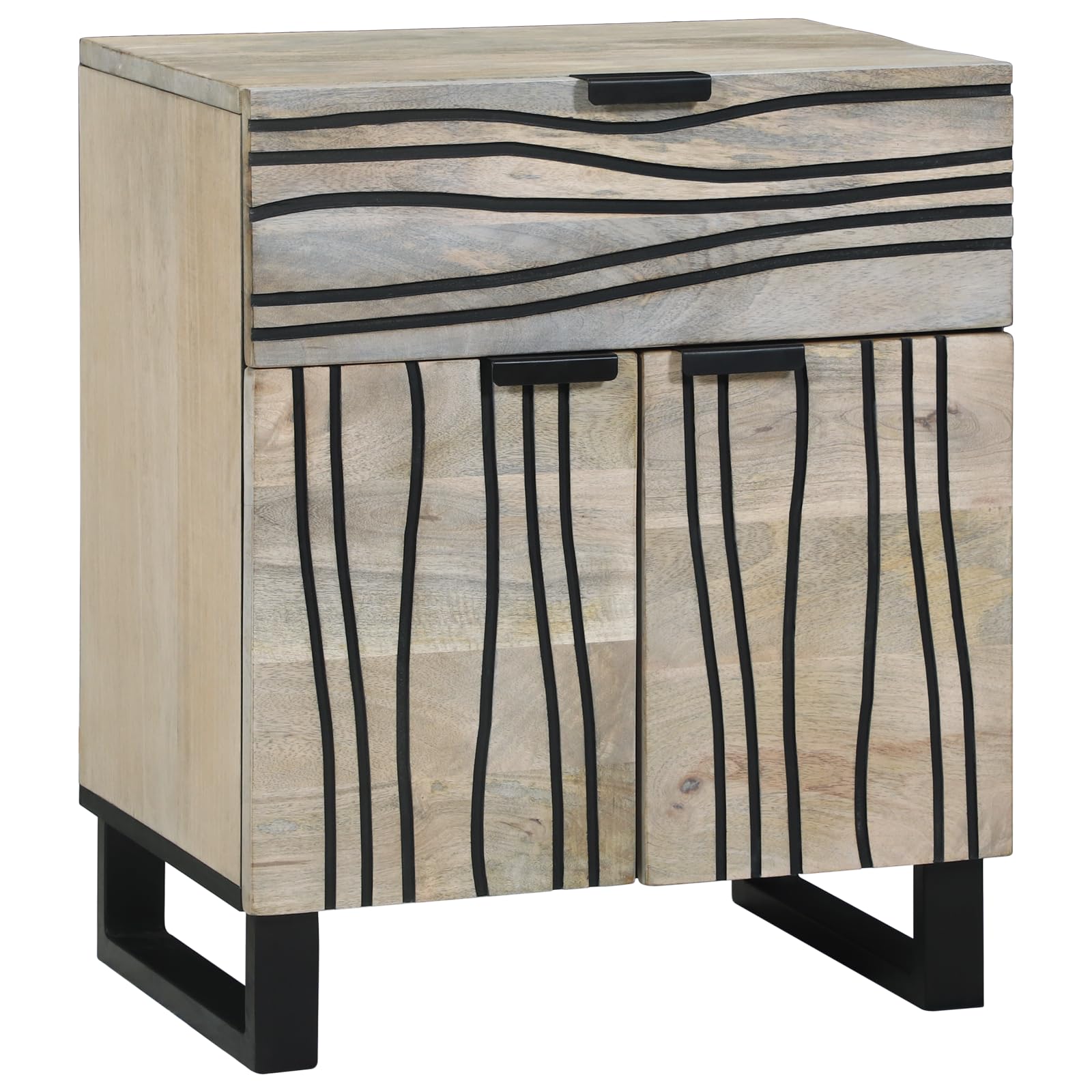 Table d'appoint robuste pour salon et chambre en bois bicolore
