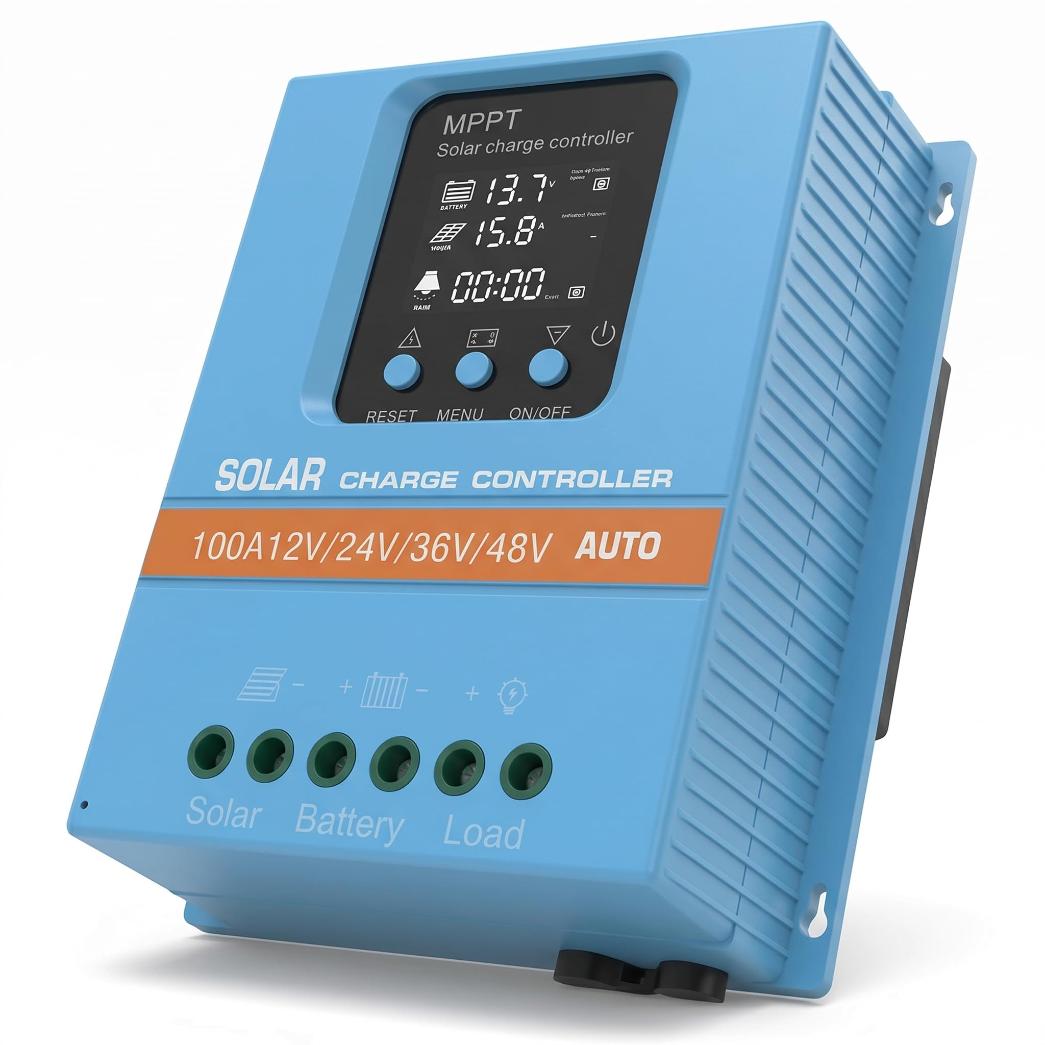 Régulateur Solaire 100A MPPT/PWM Hybride | Auto-détection 12V/24V/36V/48V | Écran LCD & Dual USB | Pour Batterie Lithium (LiFePO4) & Plomb | Idéal Camping-car, Maison & Jardin
