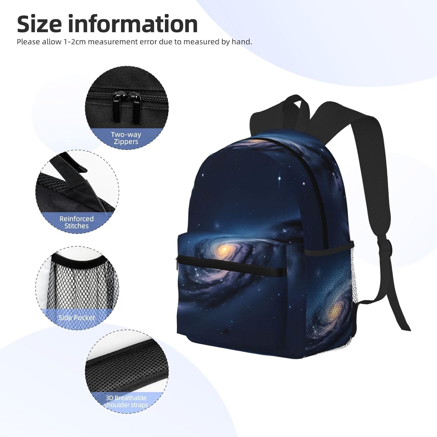Universe Milky Way Galaxy Print Lightweight Casual Backpack For Women Travel Daypack Gym Backpack For Men Book Bags, SB-122