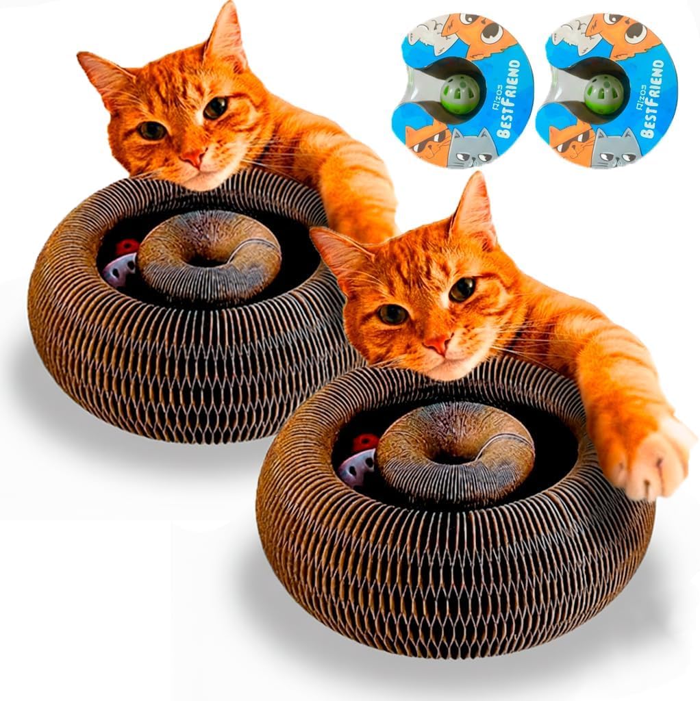 Rizos Bestfriend Juguete Rascador Interactivo para Gatos - El último Ejercicio Mental y físico Interactivo para Gatos de Interior (Pack de 2)