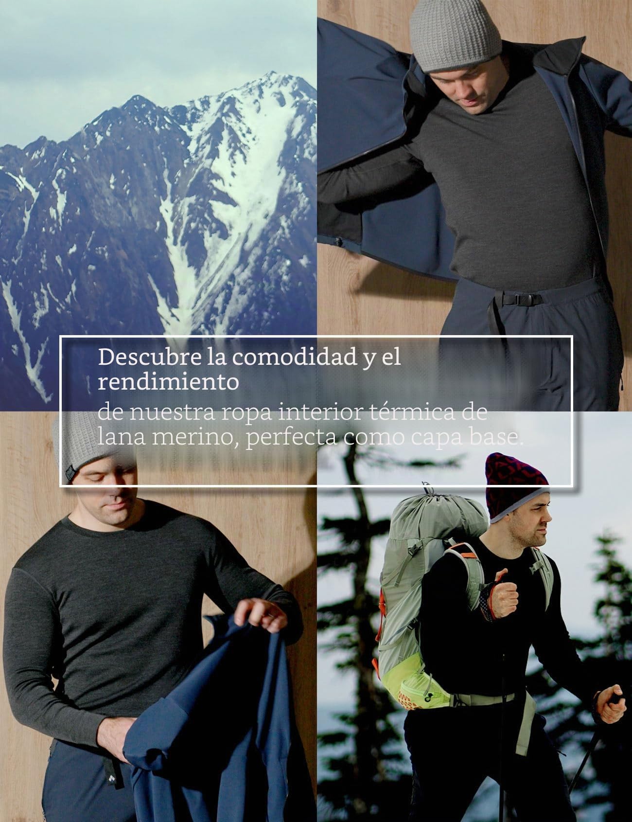 LAPASA Pantalones Térmicos Peso Ligeros y Medio 100% Lana Merino para Hombre Calzoncillos Largos Capa Base Ropa Interior M30/M68