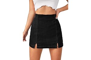 Floerns Women's Soft Denim, Summer Casual, Asymmetrical High-Rise, A-Line Skorts