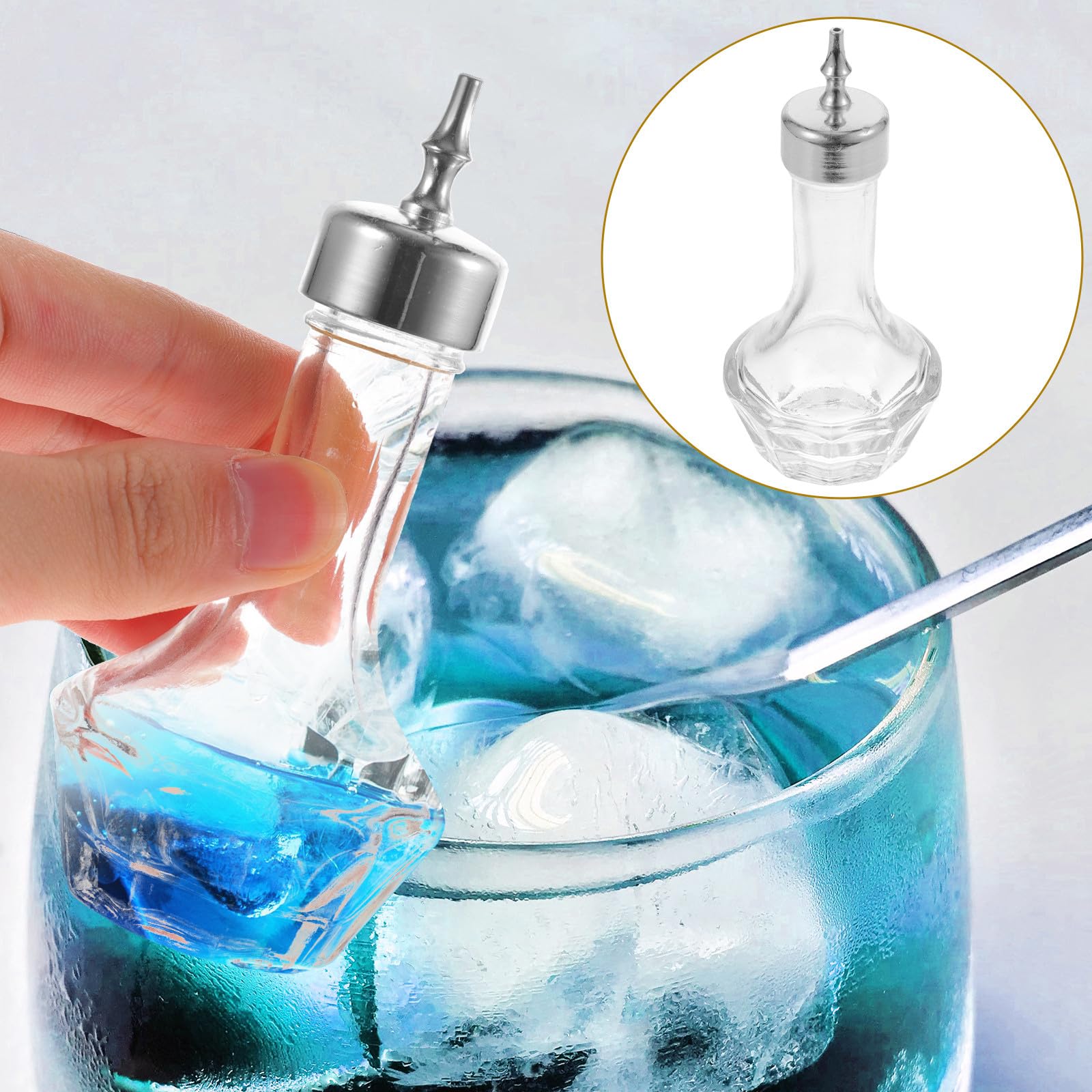 Dispenser per Bitter in Vetro da 30 Ml Tappo Ermetico, Bottiglia Decorativa Amaro D'annata per Bar, Cocktail e Uso Domestico