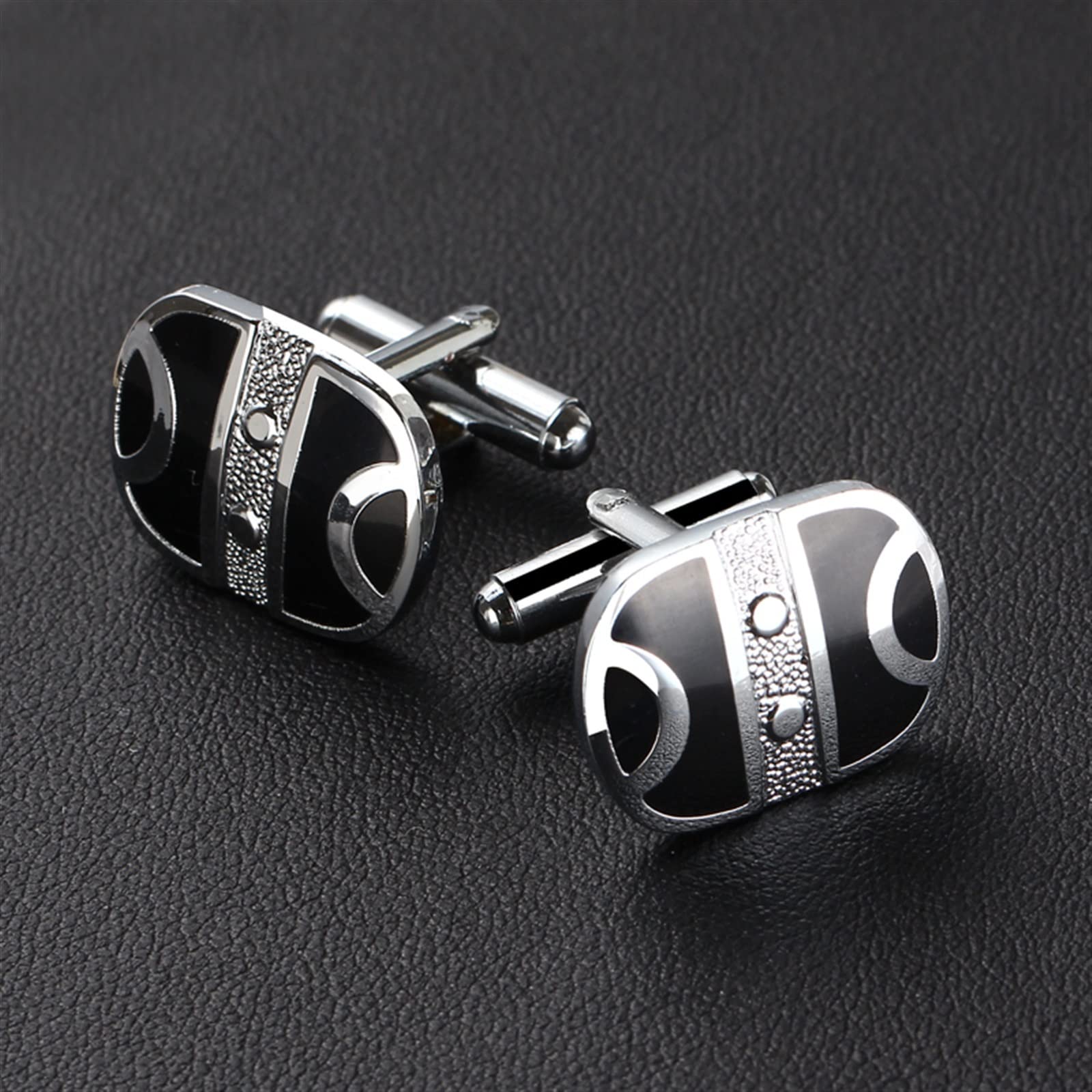 Hemd-Manschettenknopf für Herrenmode Manschettenknopf Männlich Silber Farbe Luxus Hochzeit Manschettenknöpfe Geschenk Anzug Manschettenknöpfe (Metallfarbe : CF0033)