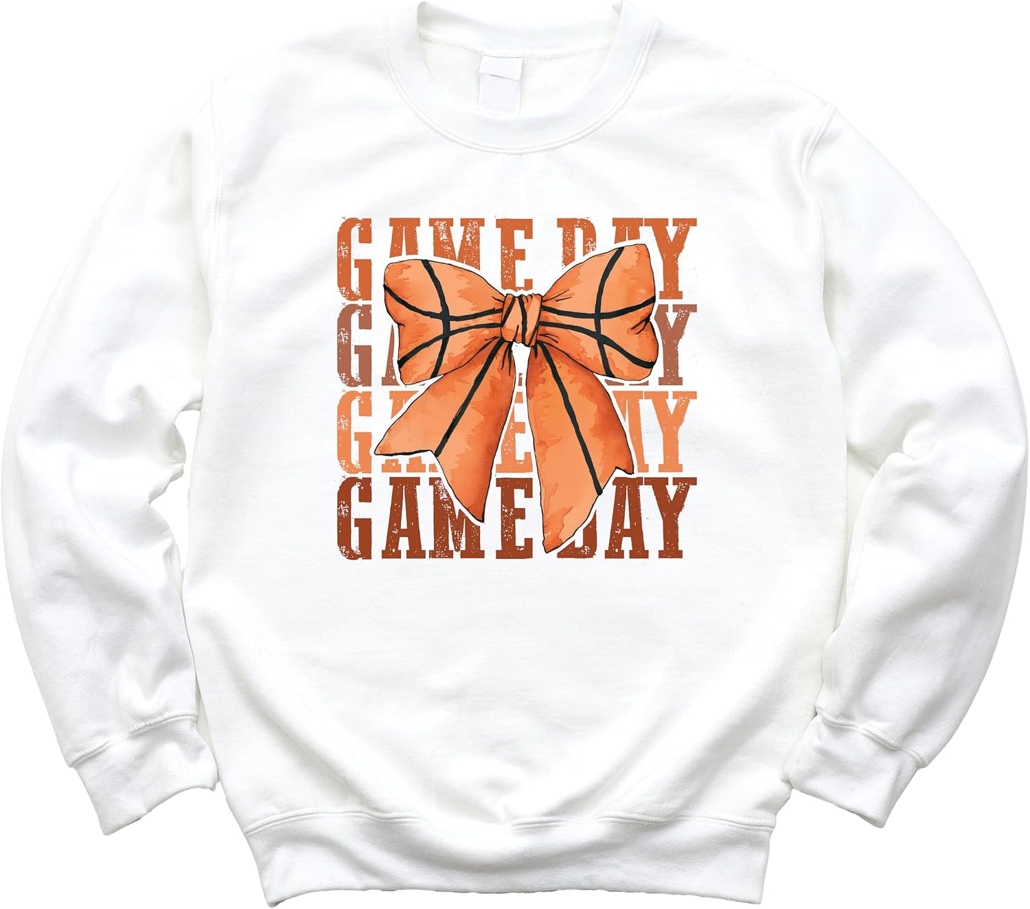 Olive Loves Apple Basketball Game Day Sweatshirt for Women, Teens & Girls Trendy Sports Coquette Bow Sweater