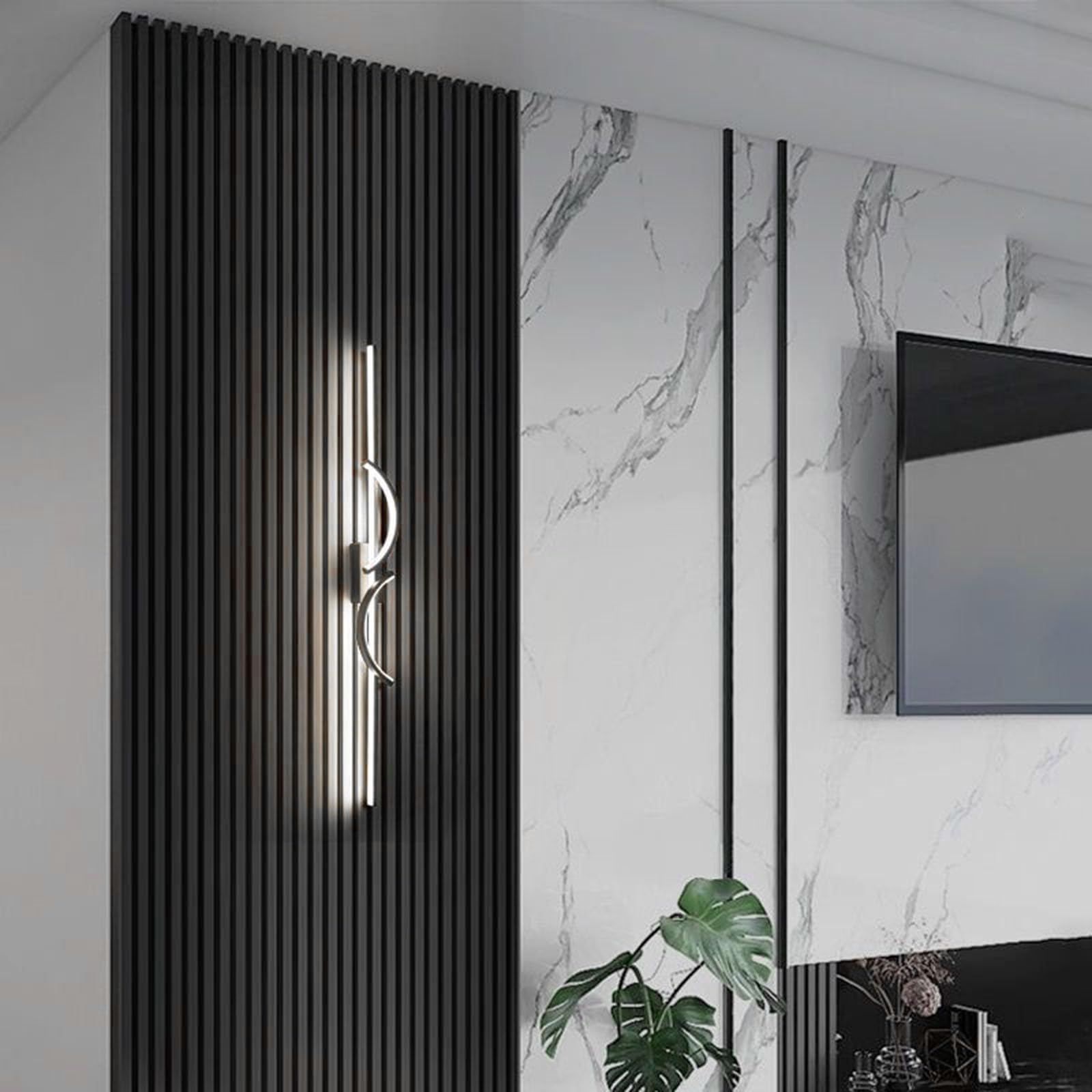 HXYSXHJUO LED Wall Lamps for Interior Decor - Modern Curved Sconces, Adjustable 3000K/4500K/6000K Lighting, 80cm, Stylish Light Home, Bedroom, Living Room