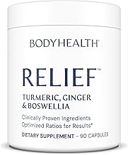 BodyHealth Inflam Relief, Joint Supplement, Relief for Back, Knees, Hands, with Turmeric, Boswellia, Ginger, All Natural, Non-GMO, Gluten Free (90 Capsules)