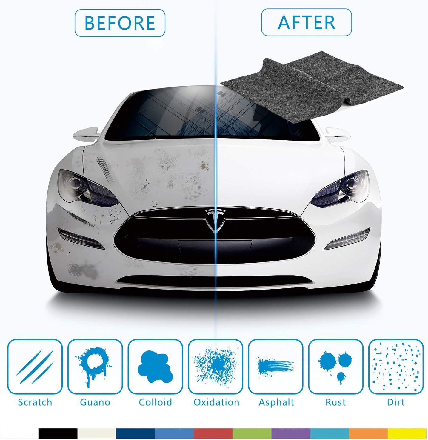 XQXA Nano-tech Scratch Remover, Car Smart Scratch Towel,Repair Paint Oxidation Fix Car Scratch Scuffs Remover Cloth for Cleaning Car Surface Scratch (1 Pack)