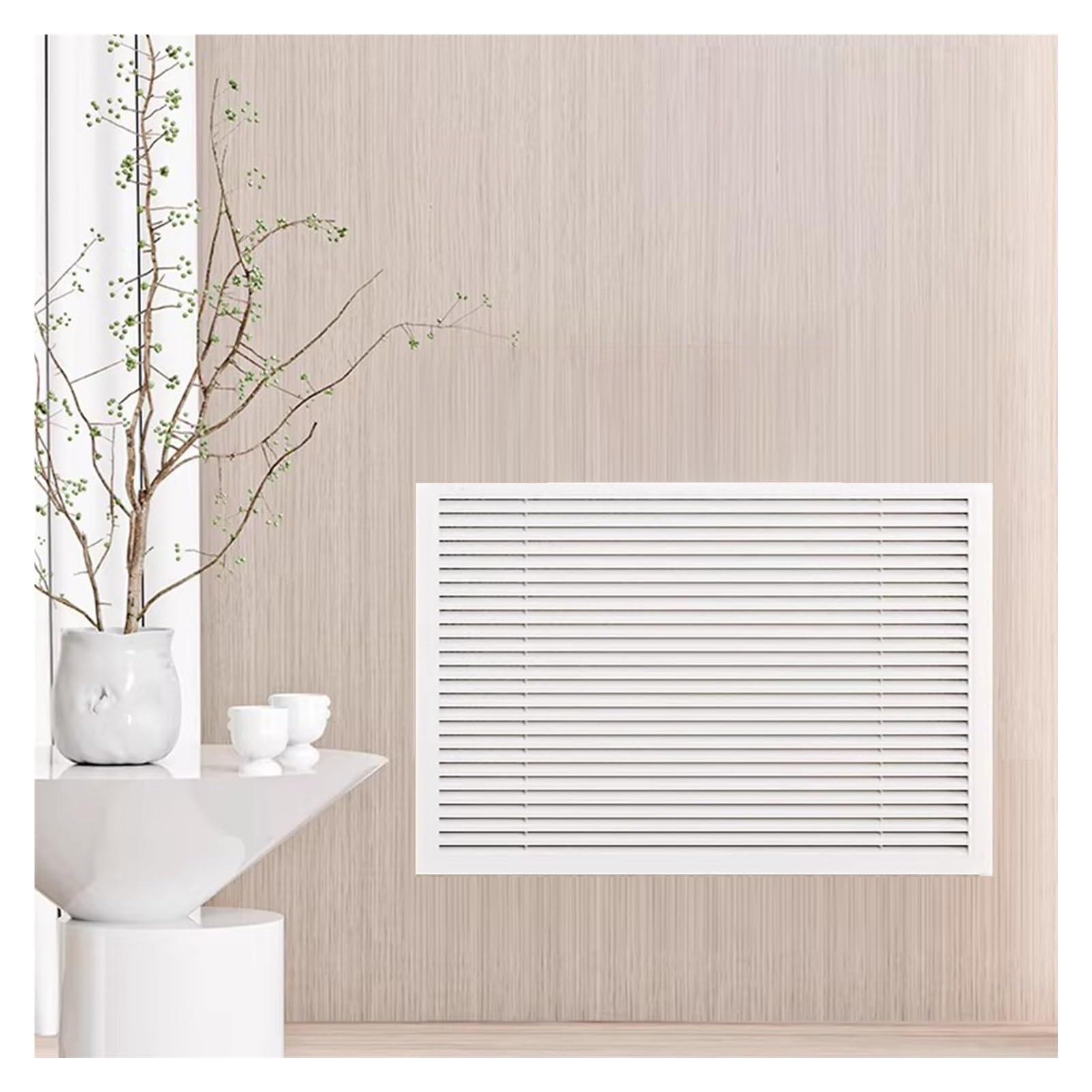 Cubierta del Radiador Rejilla de Ventilación Aluminio Cómodo Armario Pared para Calentador Conductos Sala Estar(31.50 x 23.62in/800 x 600mm)