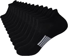 Ankle Trainer Socks for Men Women, Cushioned Running Sports Socks Mens Cotton Athletic Socks Anti-Blister Low Cut Breathable Walking Socks 6 Pairs