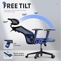 Vista 7 de FLEXISPOT Silla de oficina ergonómica clásica con respaldo alto, silla giratoria para computadora, sillas de escritorio ejecutivas, con soporte Gris