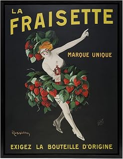 Artery8 Strawberry Liqueur Vintage Ad Framed Canvas Wall Art Print Vintage : 12x16 Playful retro advertisement filled with warmth, perfect for kitchens or nostalgic living rooms