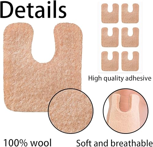 Miniatura 3 de 48 almohadillas de fieltro en forma de U para callos metatarsianos, almohadillas para el antepié, alivio del dolor, cojín para los pies, protege los