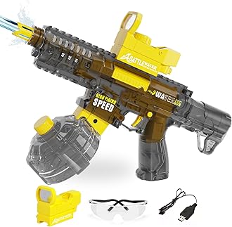 2025 Electric Water Guns for Adults Kids, Automatic Squirt Gun Toy for Kids Ages 4-8 8-12, Large Capacity High Power, 32ft Ultra-Long Range, Summer Pool Outdoor Beach Water Toys for Boys Girls（Yellow）