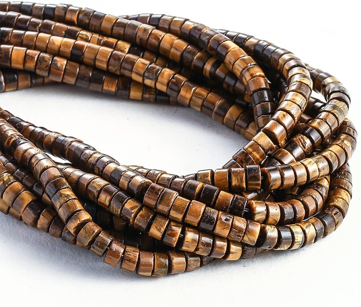 Natural Yellow Tiger Eye Stone Spacer Beads 6x3mm 38cm/str Flat Round Loose Semi Gemstone Caps for Making Bracelets Necklace - Image 5