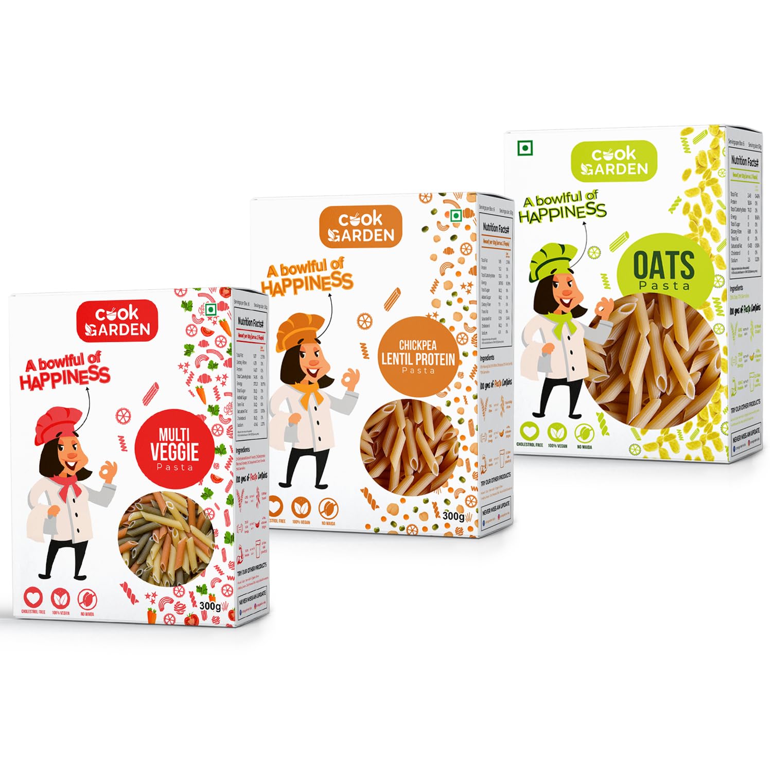 CookGarden Multi Veggie, Chickpea lentil & Oats Pasta 900g, Healthy Penne Pasta Combo, Rich in Calcium High Protein Pasta, No-Maida, Semolina Pasta 300g Each (B0BS9LQ7TF) Amazon Price History, Amazon Price Tracker