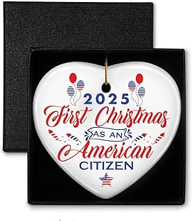 Christmas Ornament Gifts for New Americans, First Christmas as an American Citizen, Keepsake Tree Decorations, US Citizenship Gifts