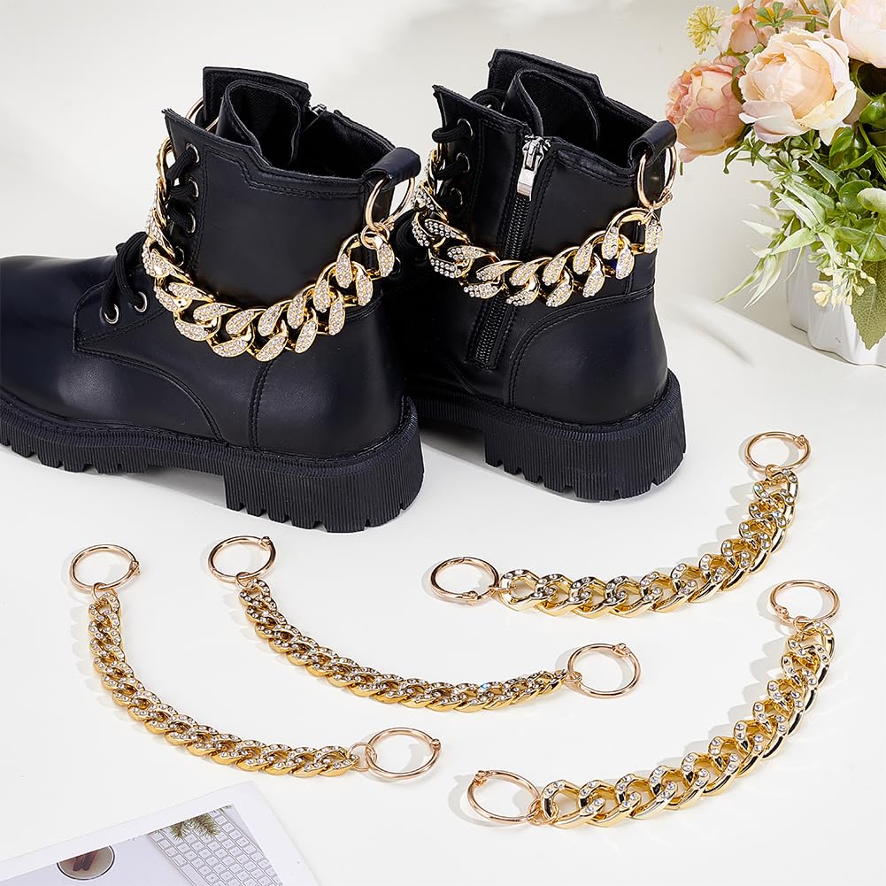 PandaHall PH 6 Stück 3 Stile Schuhketten Goldene Schuh Charms Herz Punk