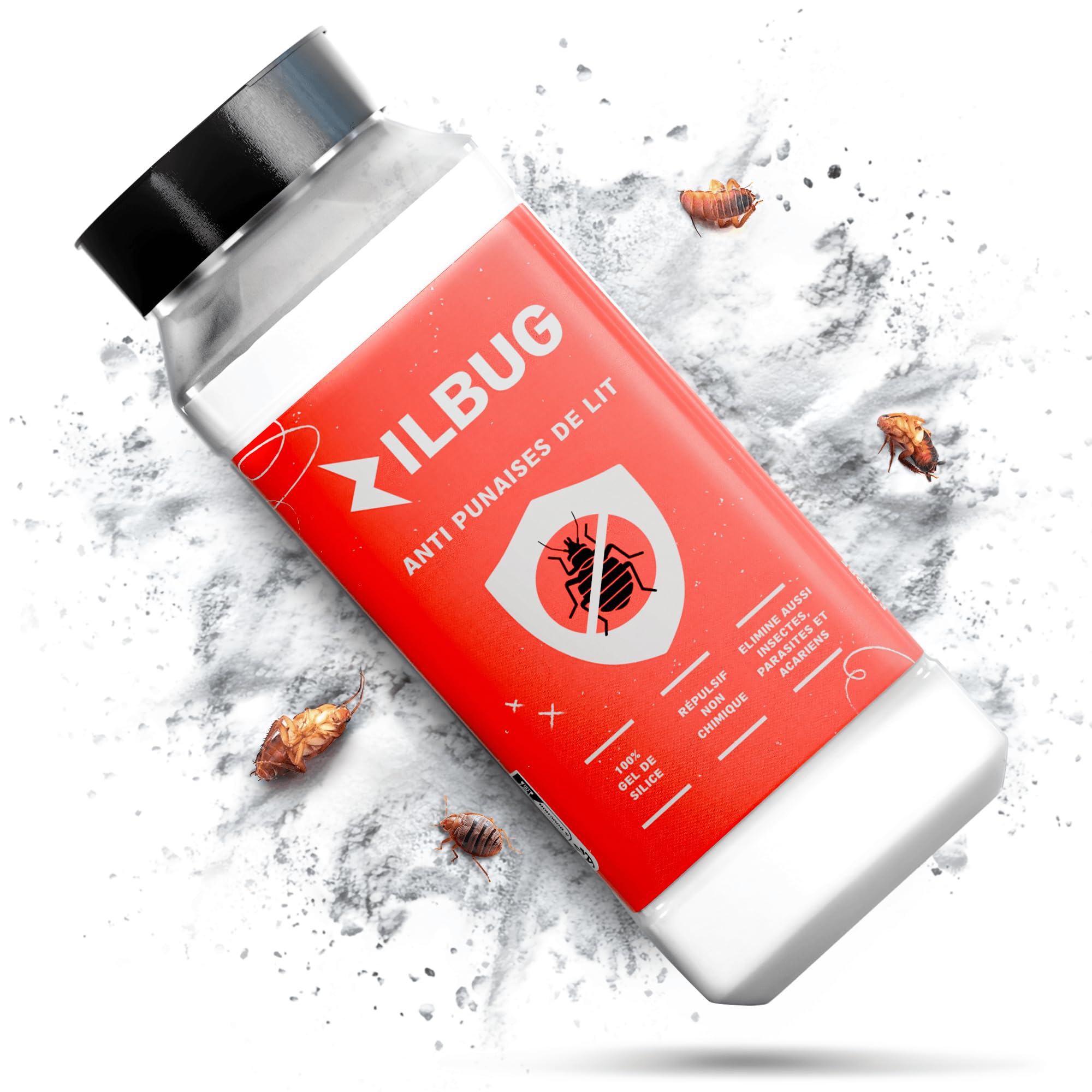 Professionnel | Tue jusqu’à 100% des Punaises & Cafards en 48h | 100% Naturel | Traitement Choc Anti Punaise de Lit Ultra Efficace & Immédiate | Exclusivité en Europe